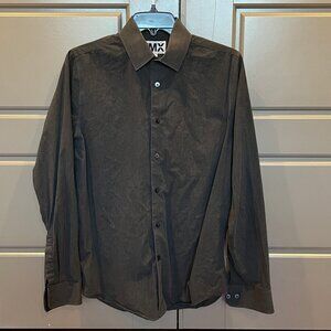 Express Men button front shirt sz S in gray